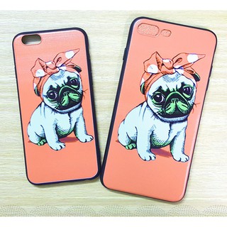 Ốp Lưng Iphone - Chó Bull Đeo Nơ - 5/5s/6/6s/6+/6s+/7/8/7+/8+