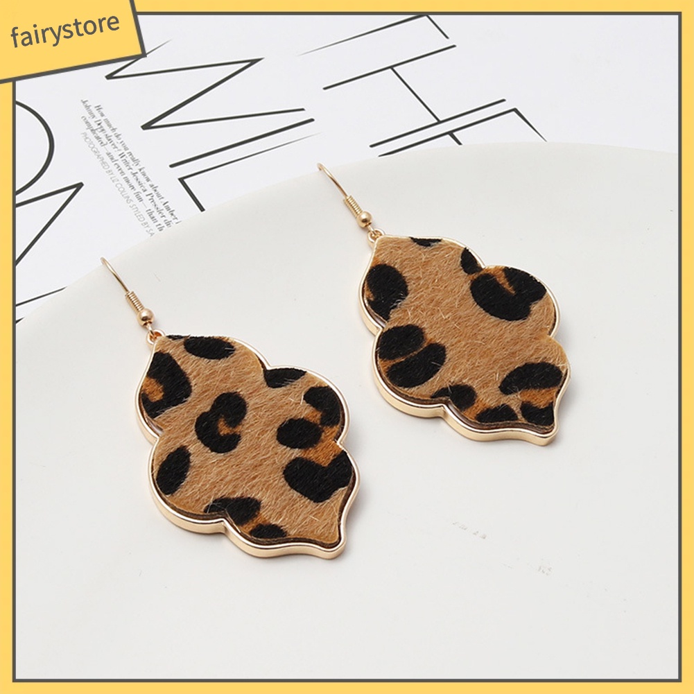 Bông Tai Mặt Tròn Họa Tiết Da Báo Thời Trang Cho Nữ