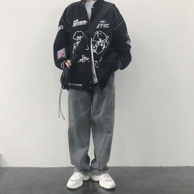 áo khoác bomber line phản quang hoạ tiết graffiti - kèm hình thật | BigBuy360 - bigbuy360.vn