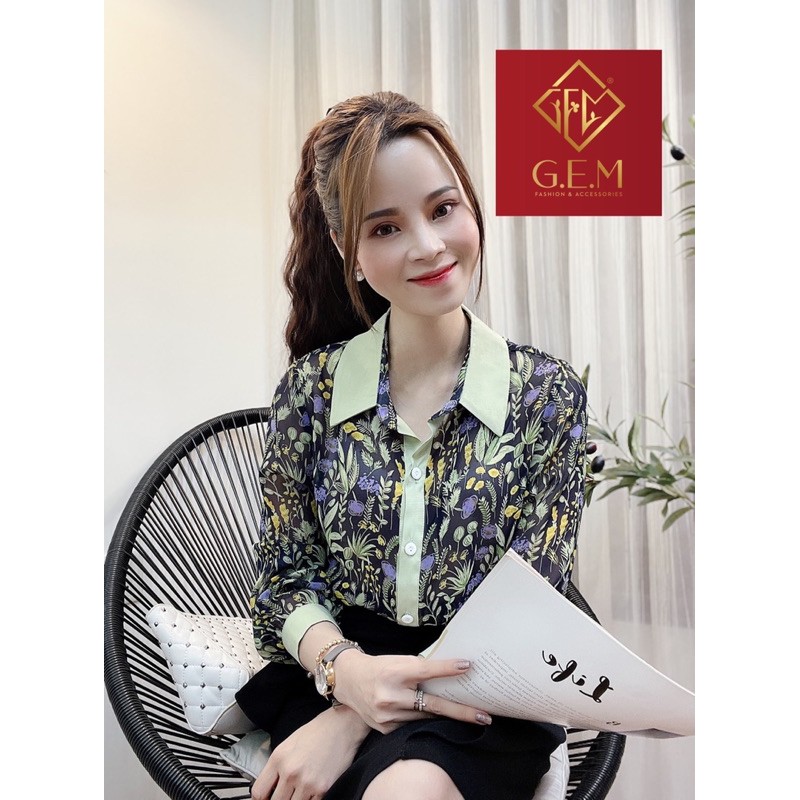 ÁO SƠ MI NỮ CỔ ĐỨC CÁCH ĐIỆU PHỐI HOA VĂN LẠ - ĐI HỌC ĐI LÀM CÔNG SỞ ĐỀU ĐƯỢC - DỄ PHỐI CHÂN VÁY HAY QUẦN TÂY - JEAN