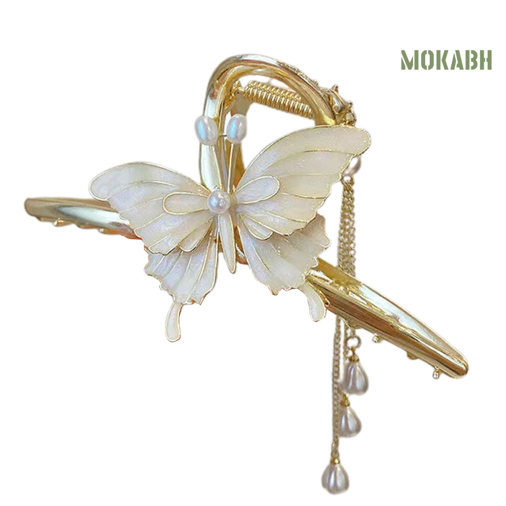 < Kẹp Tóc Dạng Móng Vuốt Tua Rua Dài Trang Trí Hình Bướm Tinh Tế Chống Trượt Chất Lượng Cao Cho Nữ >