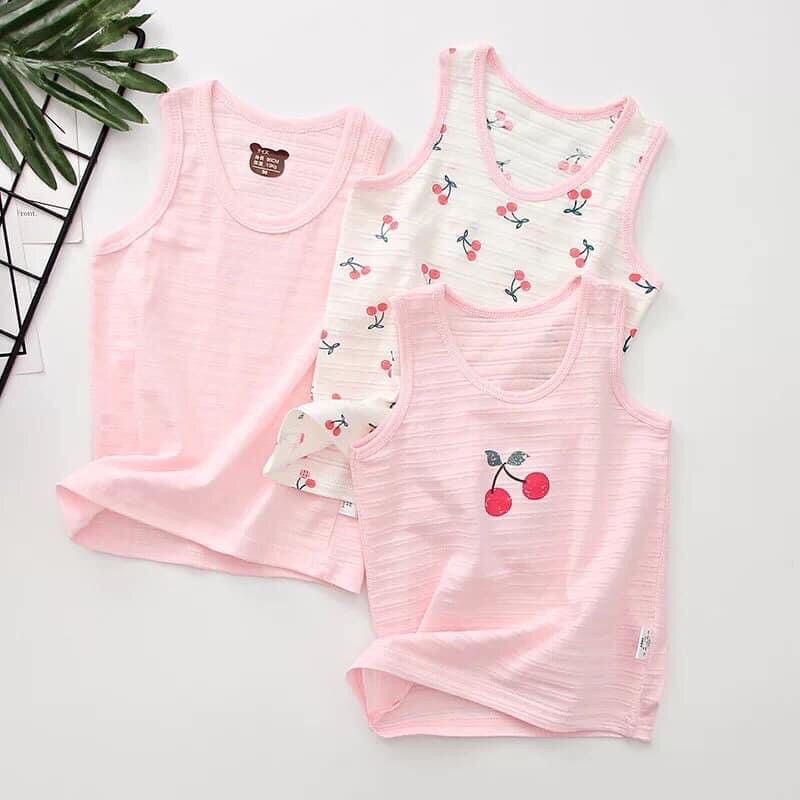 Set 3 áo ba lỗ cotton tre xuất nhật cho bé