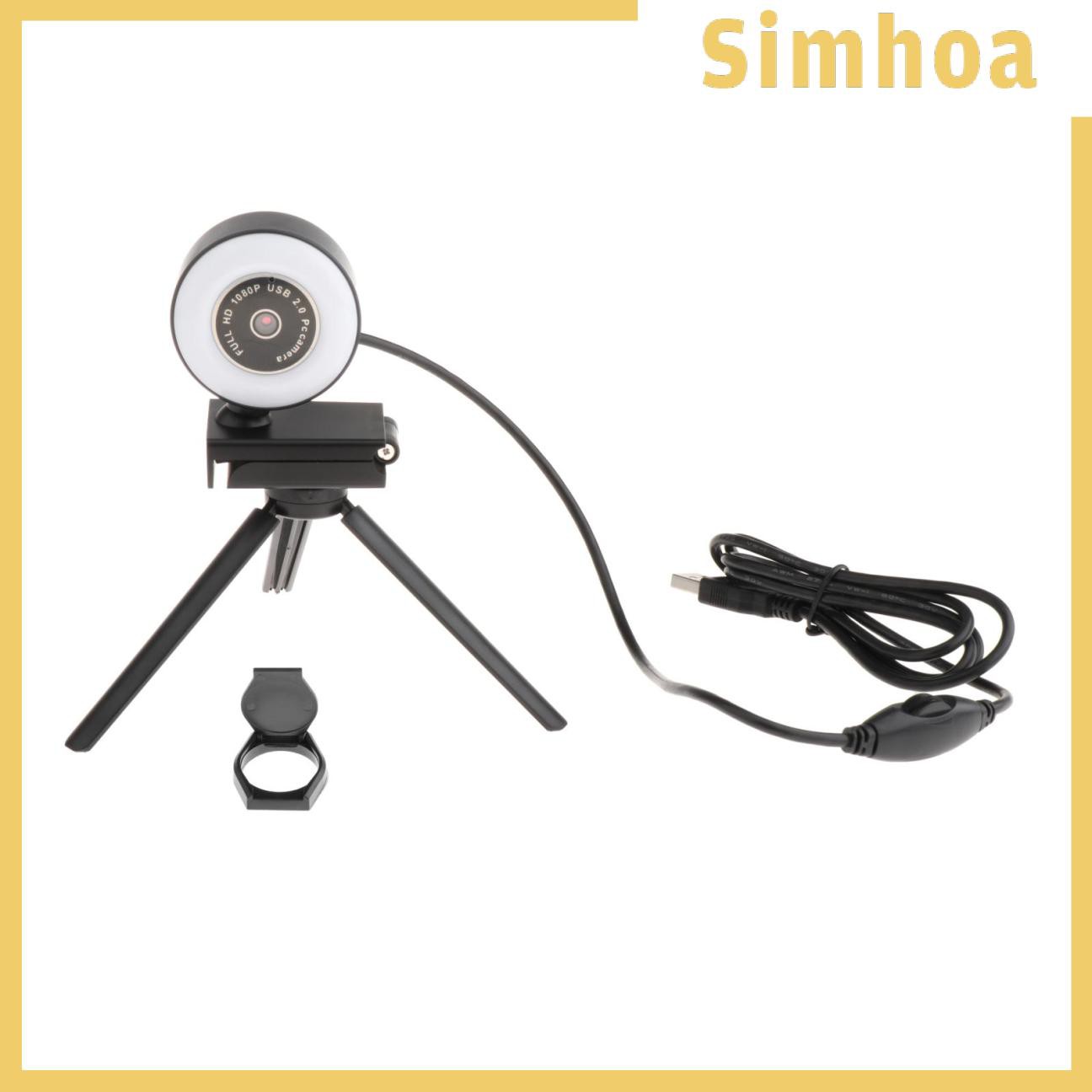 Webcam USB HD dạng vòng kèm micrô hỗ trợ ghi video stream cho PC