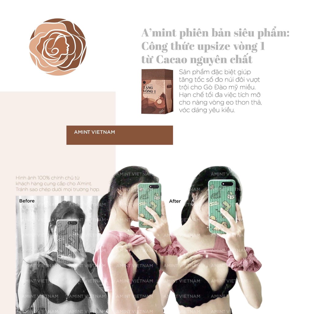 TĂNG VÒNG 1 CACAO - AMINT (kèm quà + clip massage ấn huyệt ngực ) | BigBuy360 - bigbuy360.vn