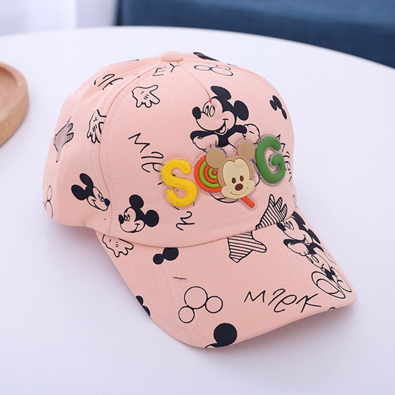 Mũ Lưỡi Trai Chống Nắng Thoáng Khí In Họa Tiết Hoạt Hình Graffiti Có Thể Điều Chỉnh Cho Bé