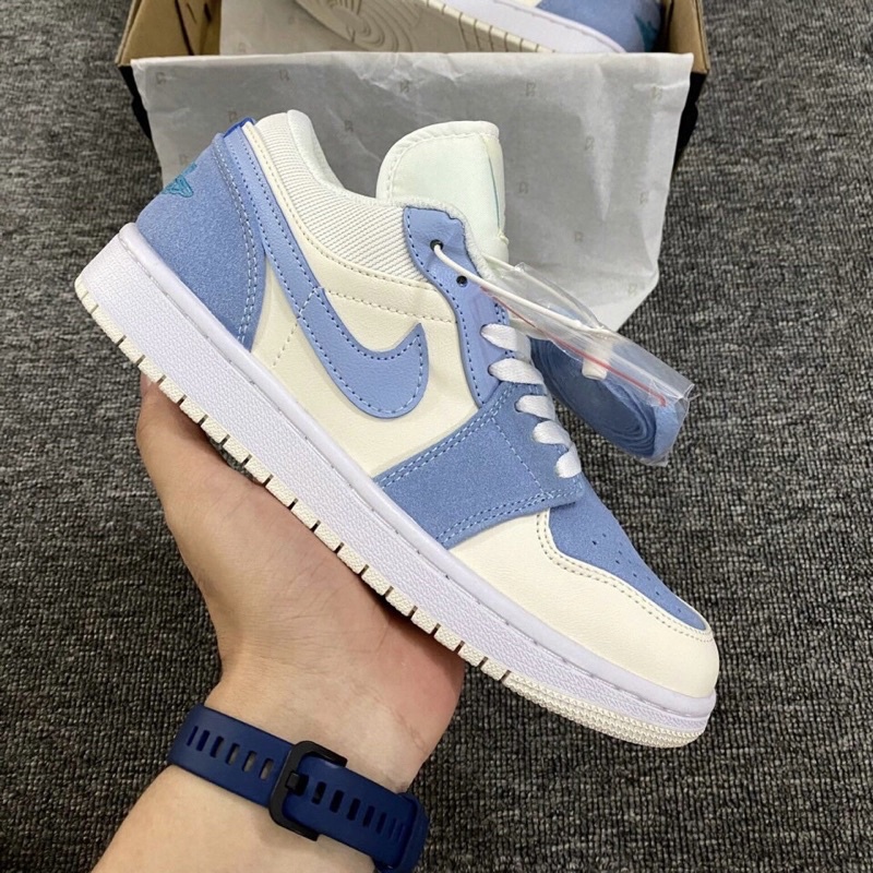 Giày Jordan 1 low xanh kem milan cổ thấp bản cao cấp 1-1 trung full phụ kiện