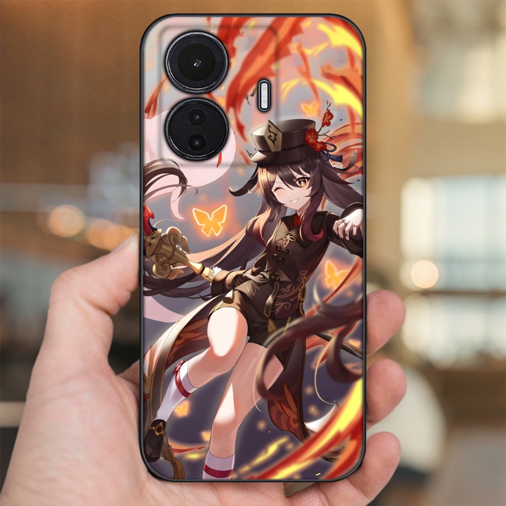 Ốp lưng Vivo S15e viền đen in hình Hutao Genshin Impact