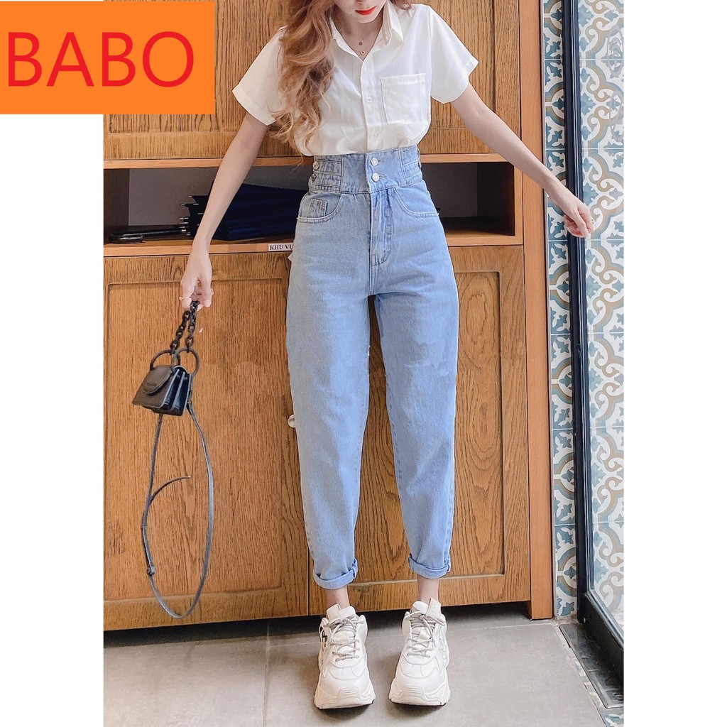 [ FREESHIP ] QUẦN BAGGY JEAN NỮ LƯNG CAO 4 ĐAI BABO SIÊU HOT HIT-TM78