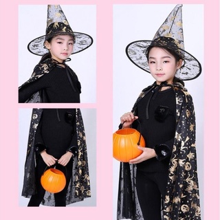 Nón Phù thủy Halloween vải lưới,Mũ phù thủy hóa trang Halloween màu đen nhiều họa tiết đẹp