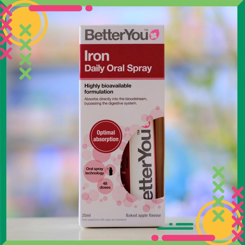 Bổ sung Sắt dạng xịt / Better You Iron Daily Oral Spray 25ml / Bé từ 1 tuổi Cam kết hàng chuẩn chính hãng