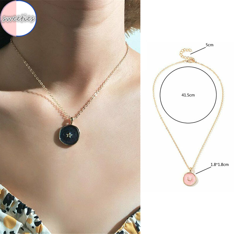 Dây chuyền hình mặt trăng và ngôi sao phong cách cổ điển cho phái nữ