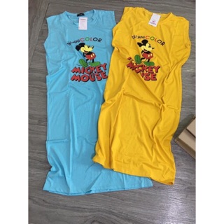 Đầm suông in hình mickey chất cotton