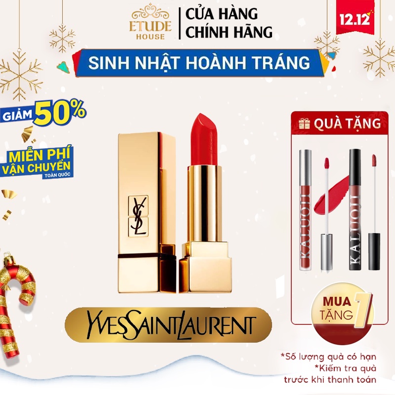 Son YSL pure colour satiny radiance, chất son mềm mại không gây khô môi hệt như làn môi nguyên bản