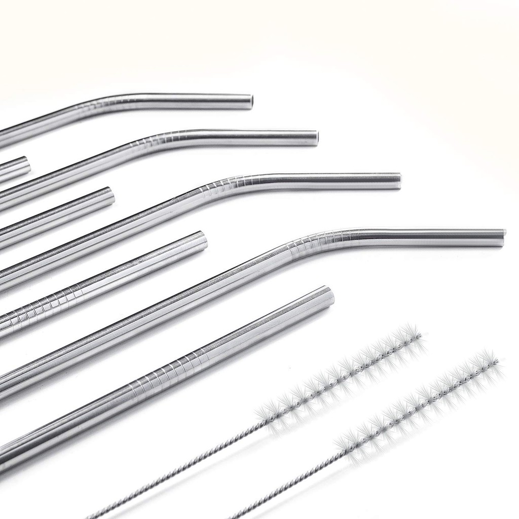 Ống hút kim loại không gỉ tái sử dụng stainless steel straws thân thiện với môi trường Chammart