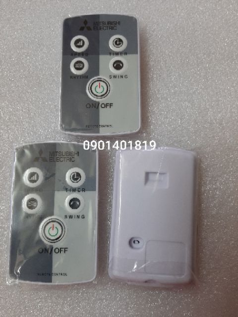 Điều khiển máy quạt Mitsubishi Electric(xám ngắn)