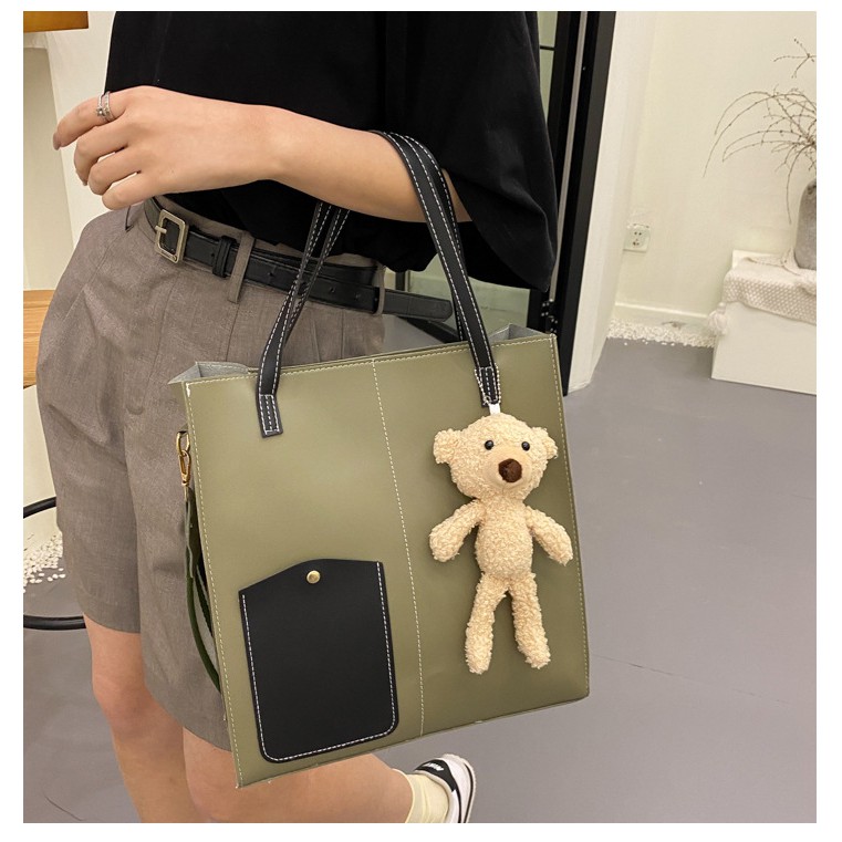 (XẢ KHO 3 NGÀY) Túi xách nữ túi tote da cao cấp BLUE CLOUDS ô cửa tặng kèm gấu teddy kute- TXN19
