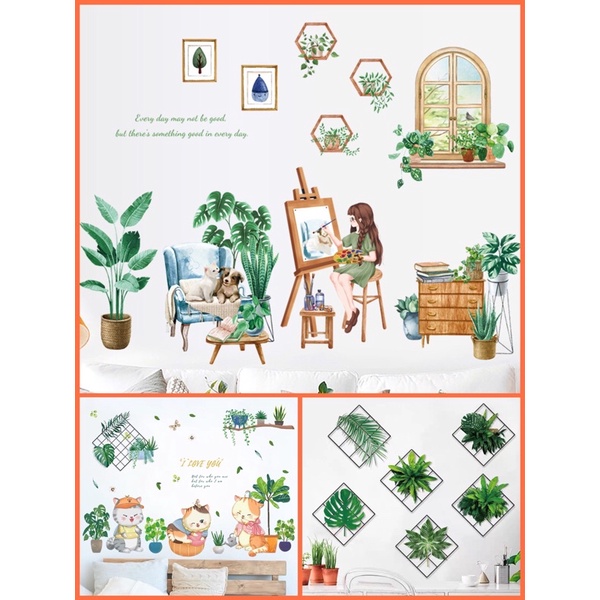 [Nhiều Mẫu] Decal dán tường phong cách Hàn Quốc siêu xinh