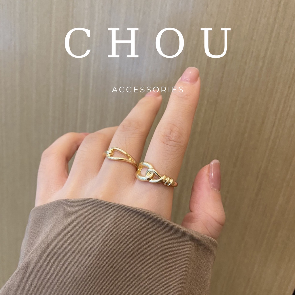 Set 2 Nhẫn Thắt Nút | CHOU ACCESSORIES |