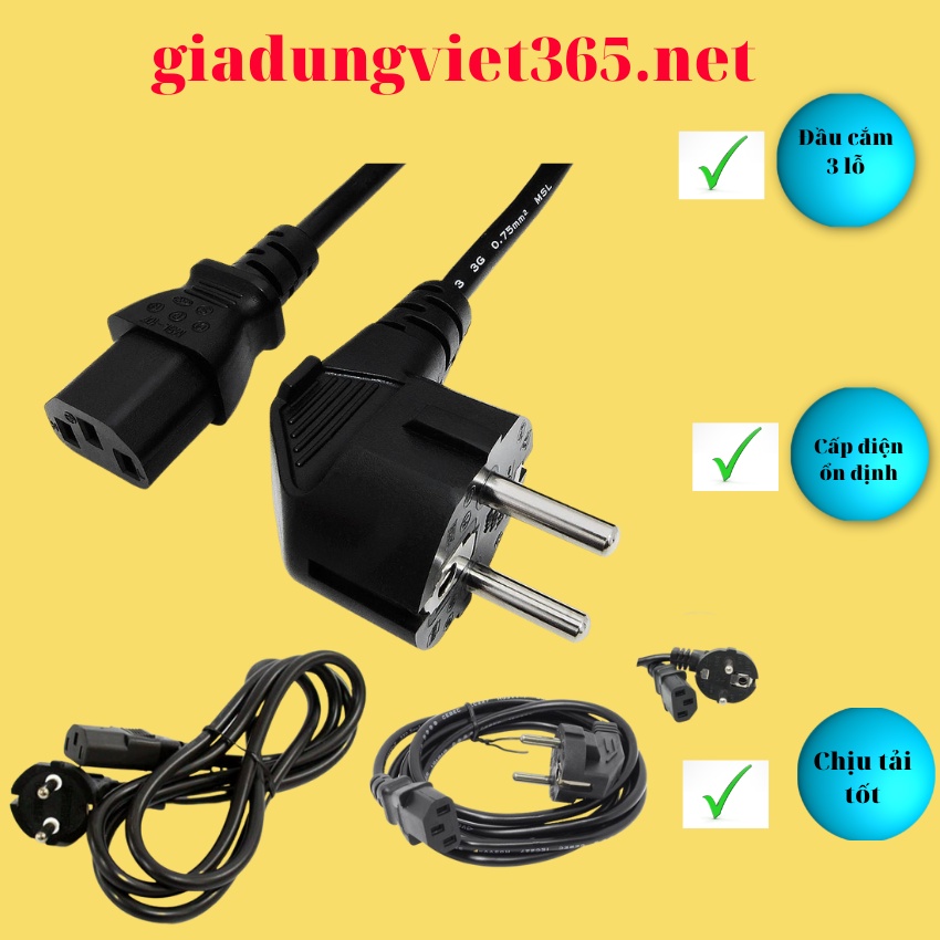 Dây nguồn đủ loại cho nồi cơm điện, máy tính,sạc loại sịn chịu tải, lõi đồng