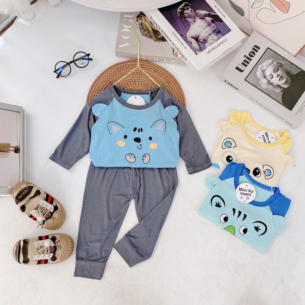 Bộ Dài Tay Cho Bé Trai , Bộ Dài Tay Cho Bé Gái Chật Thun Lạnh , Bộ Quần Áo Trẻ Em