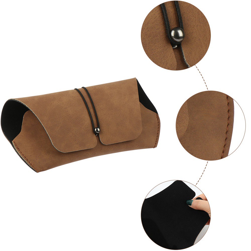 Túi đựng mắt kính bằng da có khóa cài nhiều màu sắc thời trang cho nam và nữ