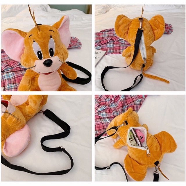 Túi đeo vai hình mèo Tom và chuột Jerry,heo hồng, cừu, vịt, mây,bắp cải