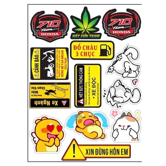 Tem Ohlins, tem cảnh báo , tem idol , tem đổ cháu 3 chục, tem sticker