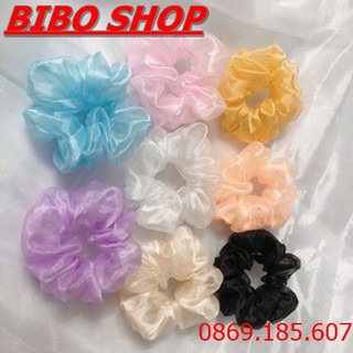 [GIÁ SALE] Cột Tóc Scunchies Vải Voan Kính - Dây Buộc Tóc Vải Voan Kính Kiểu Dáng Hàn Quốc Cho Nữ