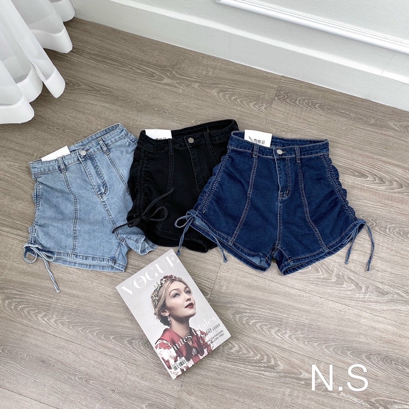quần short jean rút dây