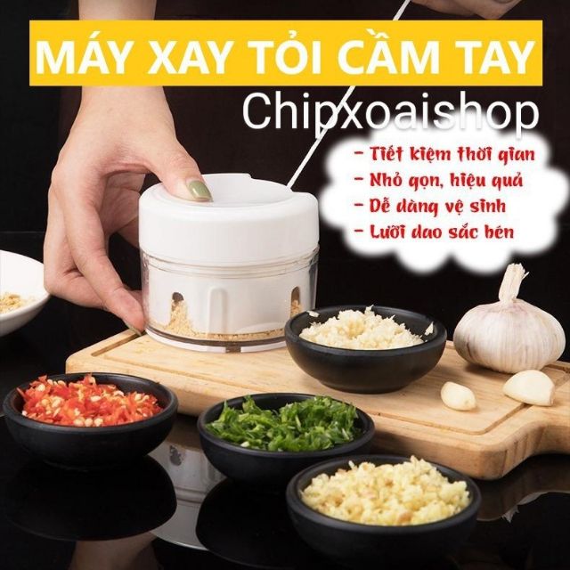 Dụng Cụ Xay Tỏi Ớt Cầm Tay Cối Xay Tỏi Hũ Xay Tỏi