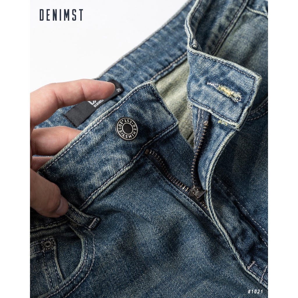 Quần Jeans Nam Xanh Đậm Cao Cấp DENIMST 1021, Dáng Slim Fit