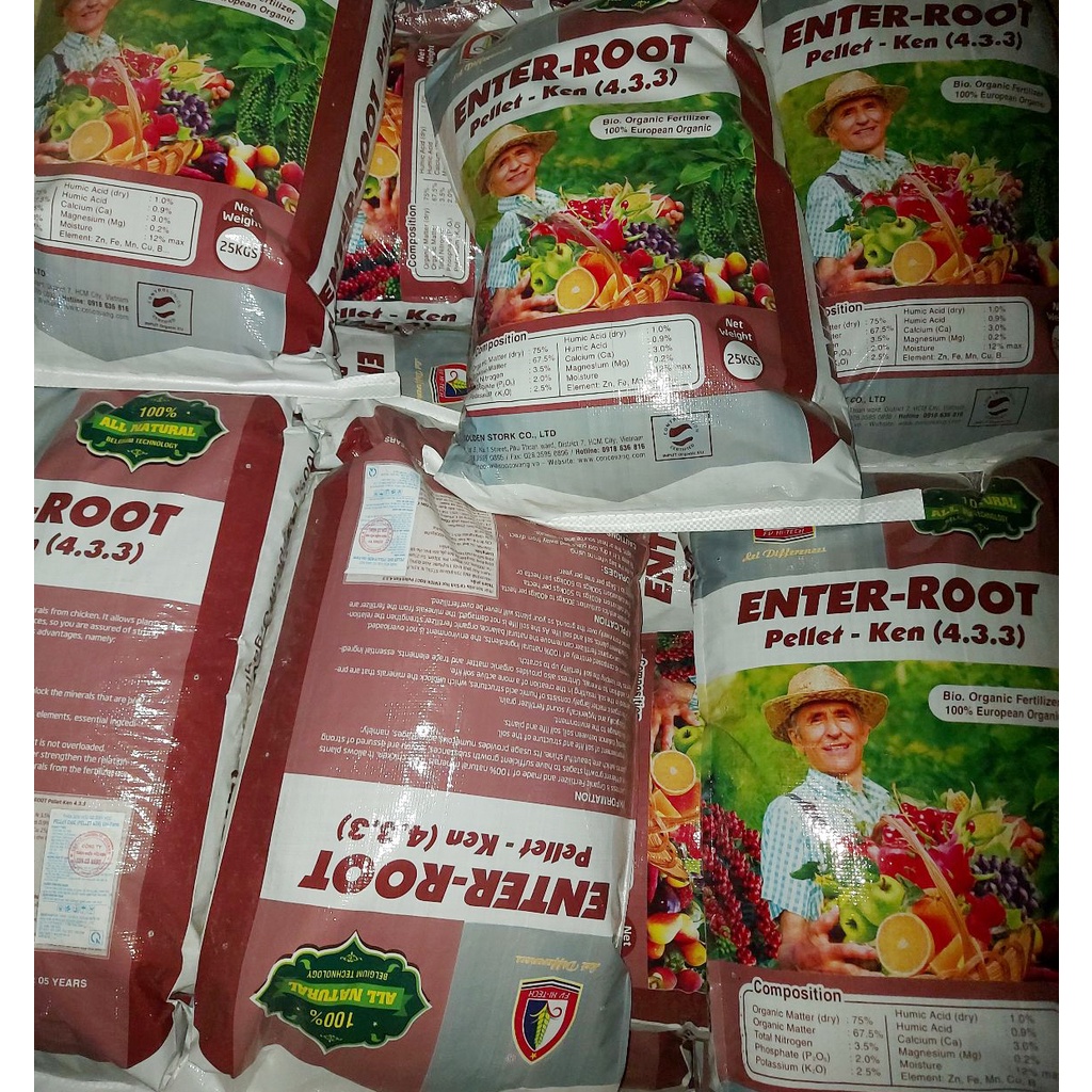 Phân bón Hữu cơ Bỉ ENTER-ROOT 4-3-3-75 OM  - sản phẩm thuộc Tập Đoàn Con Cò Vàng nhập khẩu