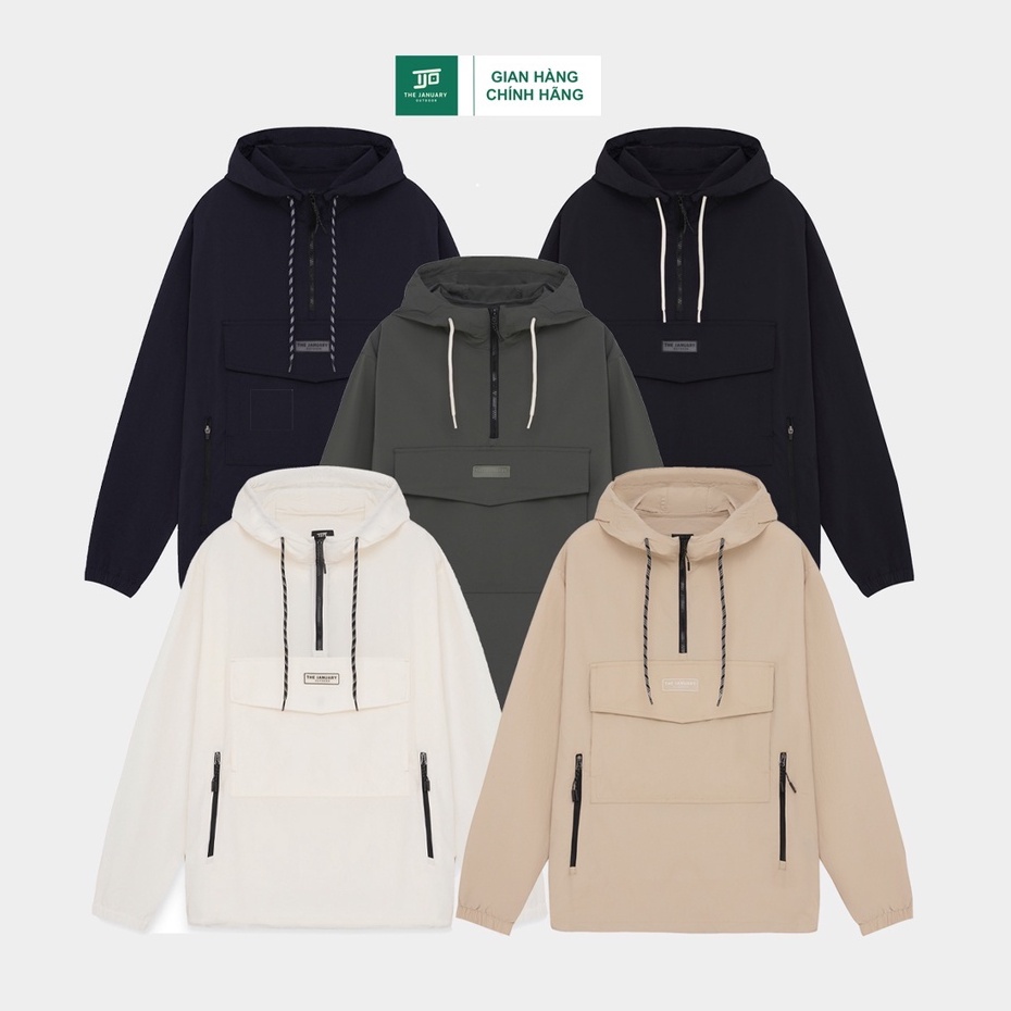 Áo khoác hoodie unisex The January Outdoor vải gió kháng nước nhẹ