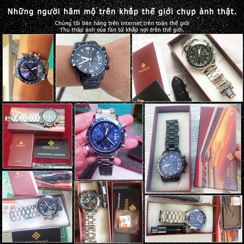Đồng Hồ Nam WISHDOIT 100% Chính Hãng Thể Thao Chống Thấm Nước Máy Quartz Dây Thép Không Gỉ/Dây Da Màu Đen Doanh Nhân | BigBuy360 - bigbuy360.vn