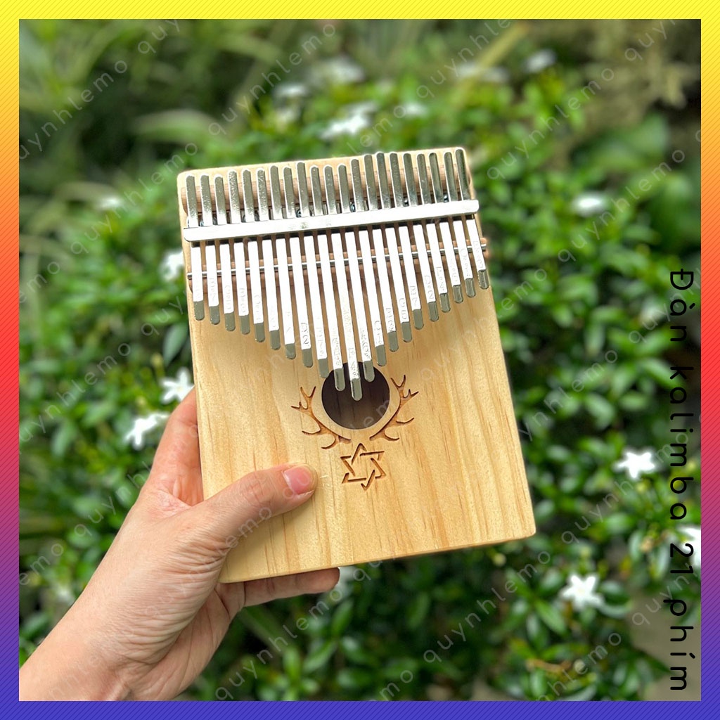 Đàn kalimba 21 phím hình Magic có lỗ thoát âm QUYNHLEMO , Kalimba 21 phím gỗ Manhogany hộp gỗ cộng hưởng