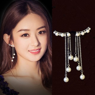 Khuyên Tai - Hoa Tai - Bông Tai Nữ Dáng Dài Ôm Vành Tai Hạt Bẹt Style Hàn Quốc BT-HK16