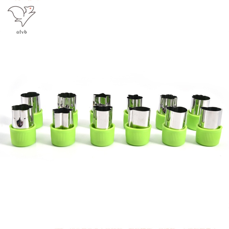 Bộ 12 Khuôn Cắt Rau Củ Quả Làm Bánh Quy/Sushi/Trái Cây 12 Ngăn Hình Bông Hoa/Ngôi Sao