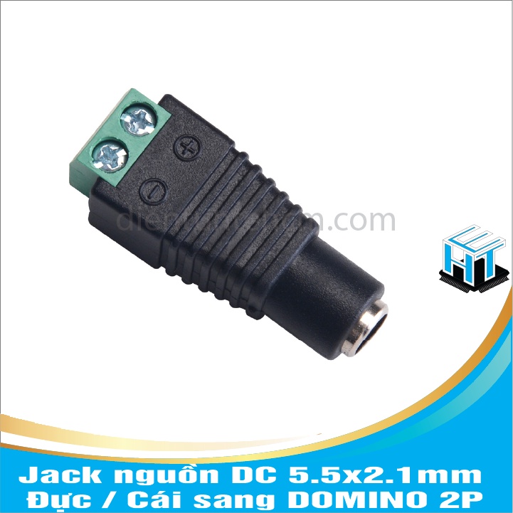 Jack nguồn DC 5.5x2.1mm Đực/Cái sang Domino 2P(combo 4 cái)