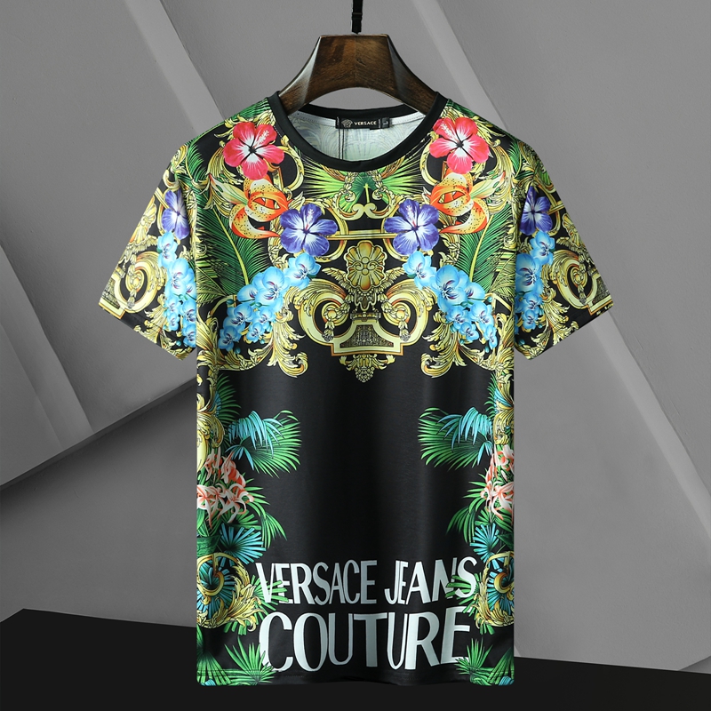 Áo Thun Tay Ngắn Cổ Tròn Chất Cotton In Logo Versace Thời Trang Có Size Từ M-3Xl Cho Nam