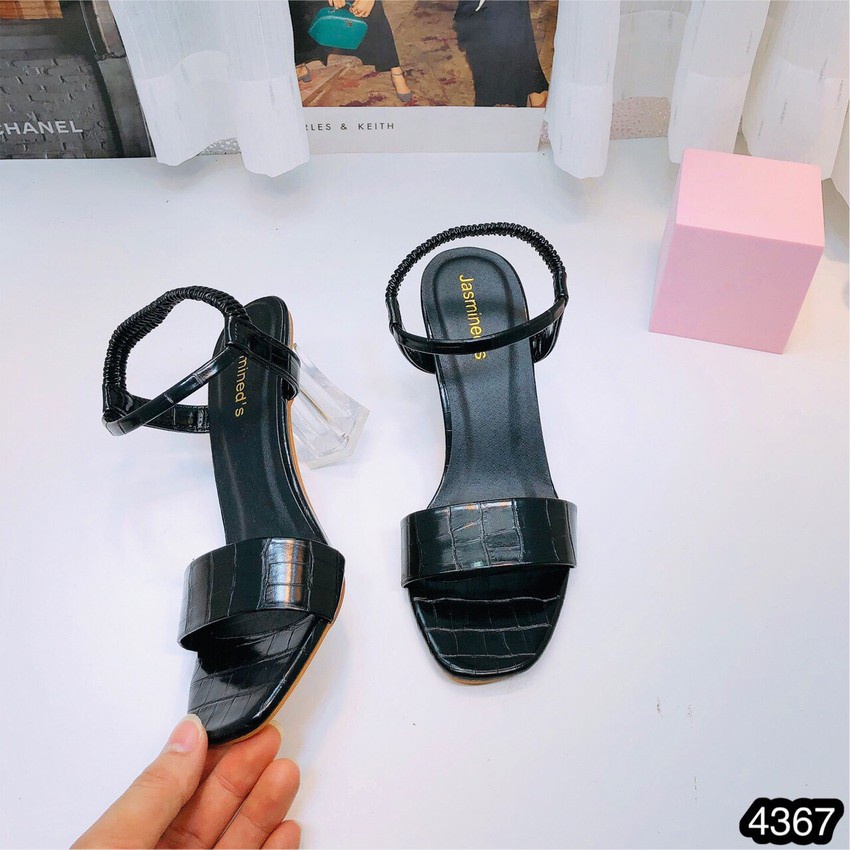 Sandal Quai Chun Sau CHIMOKA Chất Liệu Vân Cá Sấu Gót Vuông 7cm 4367