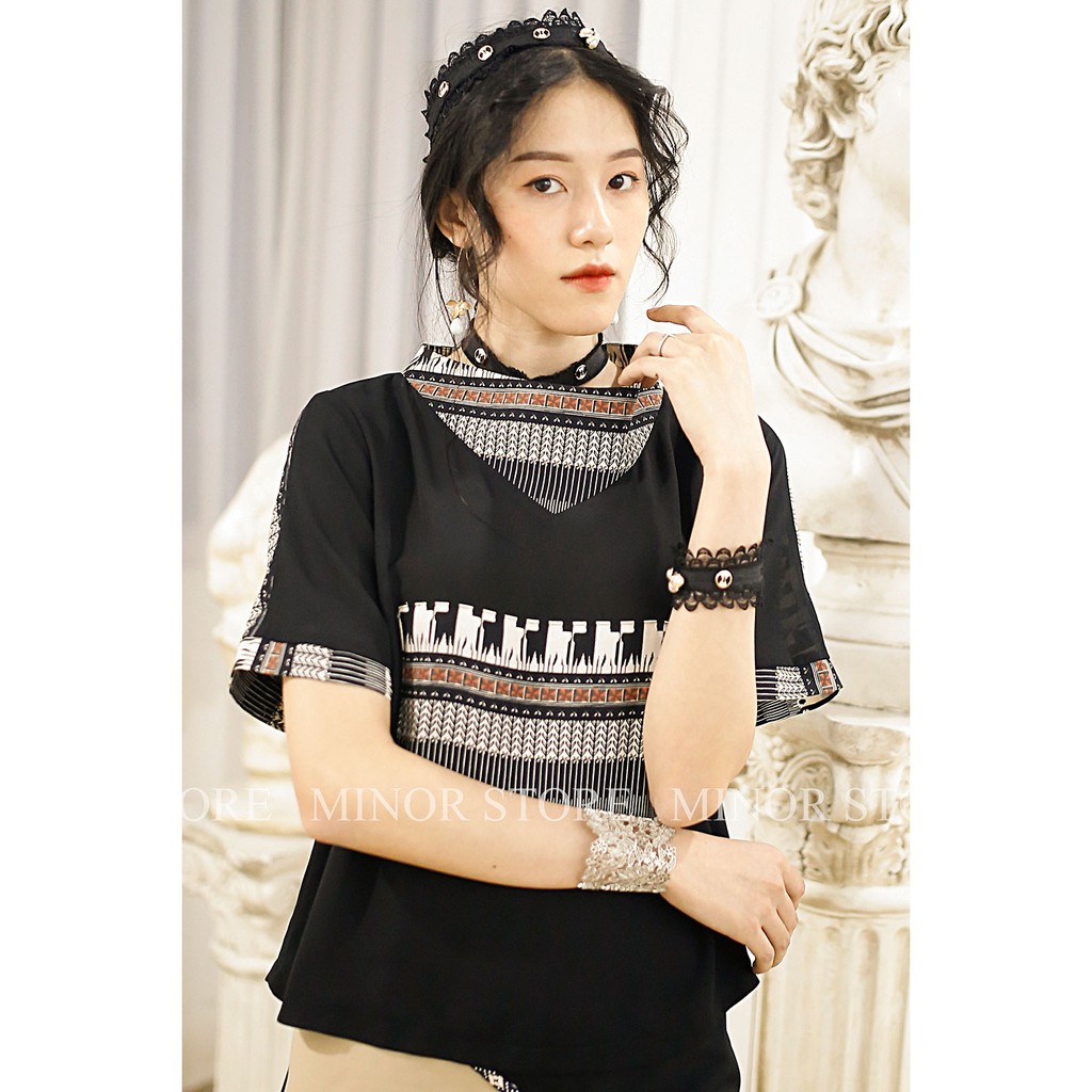 ÁO KIÊU PHỐI HỌA TIẾT THỔ CẨM [MINOR HELANA]