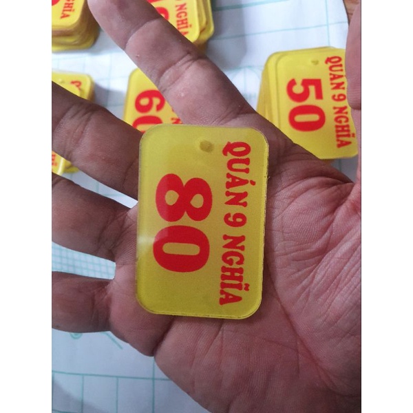 Thẻ mica giữ đồ giữ xe thẻ số