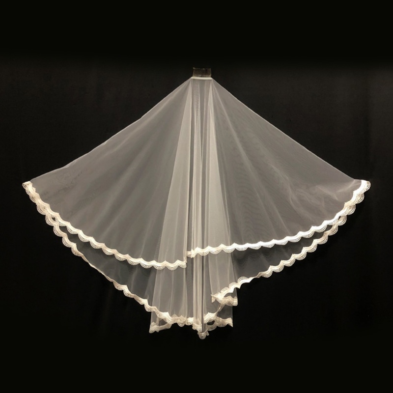 Mạng Che Mặt Cô Dâu 2 Lớp Vải Tuyn 90cm / 35 &quot;