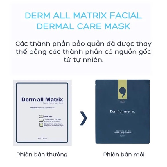 Mặt nạ Derm-all Matrix Facial Dermal Care Mask mẫu mới 2021