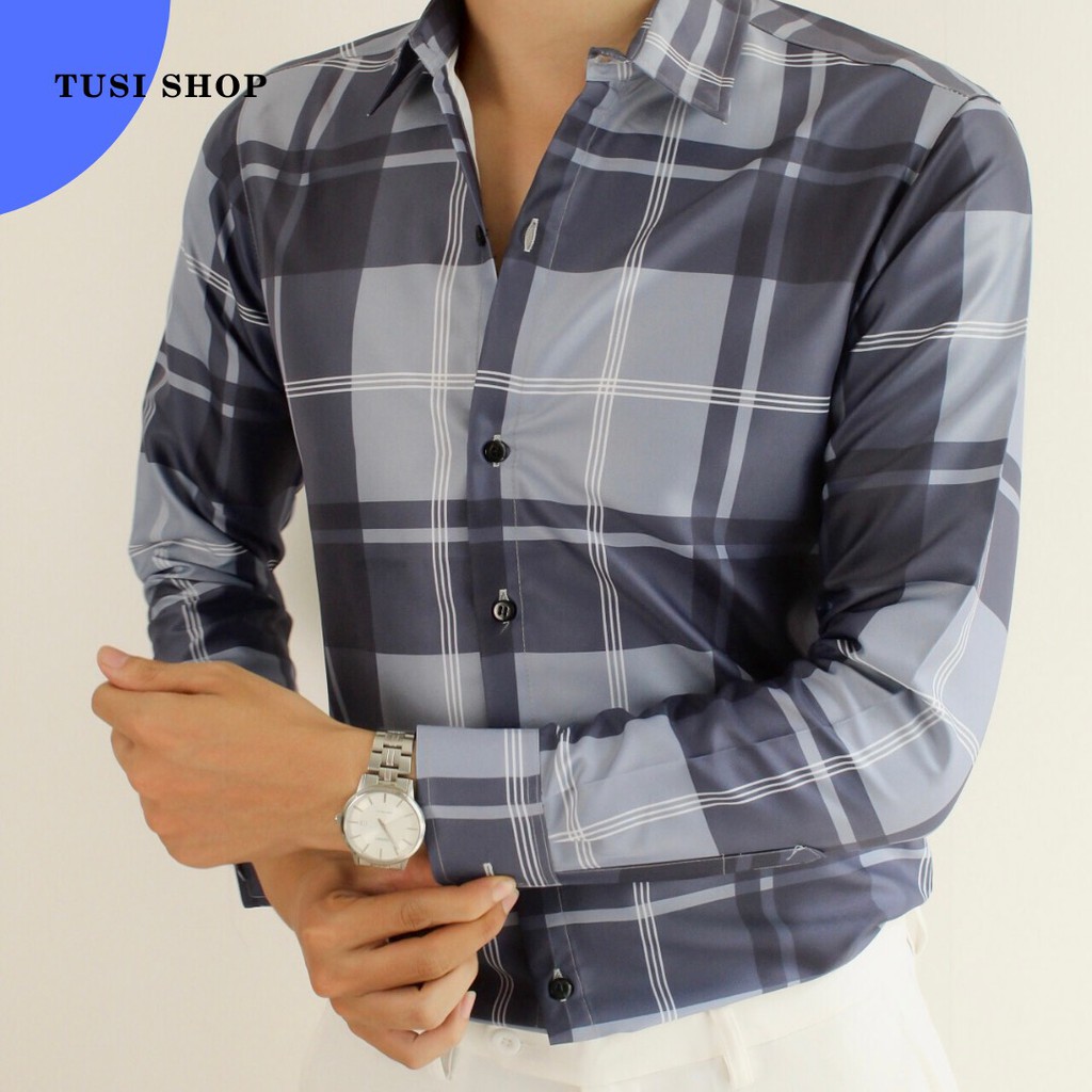 [SIÊU GIẢM GIÁ] Áo sơ mi 3D nam nữ cặp đôi chất liệu kate lụa HOẠ TIẾT CARO NHUYỄN | BigBuy360 - bigbuy360.vn