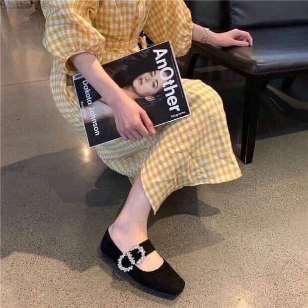 Giày búp bê bệt Jimmy Choo quai đá