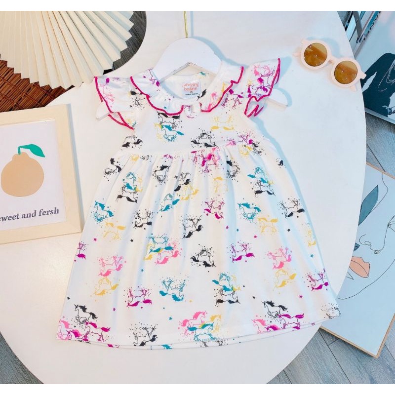 |FAMARAL1 giảm 10k cho đơn 50k|Váy bé gái cánh tiên chất cotton co dãn đẹp mát