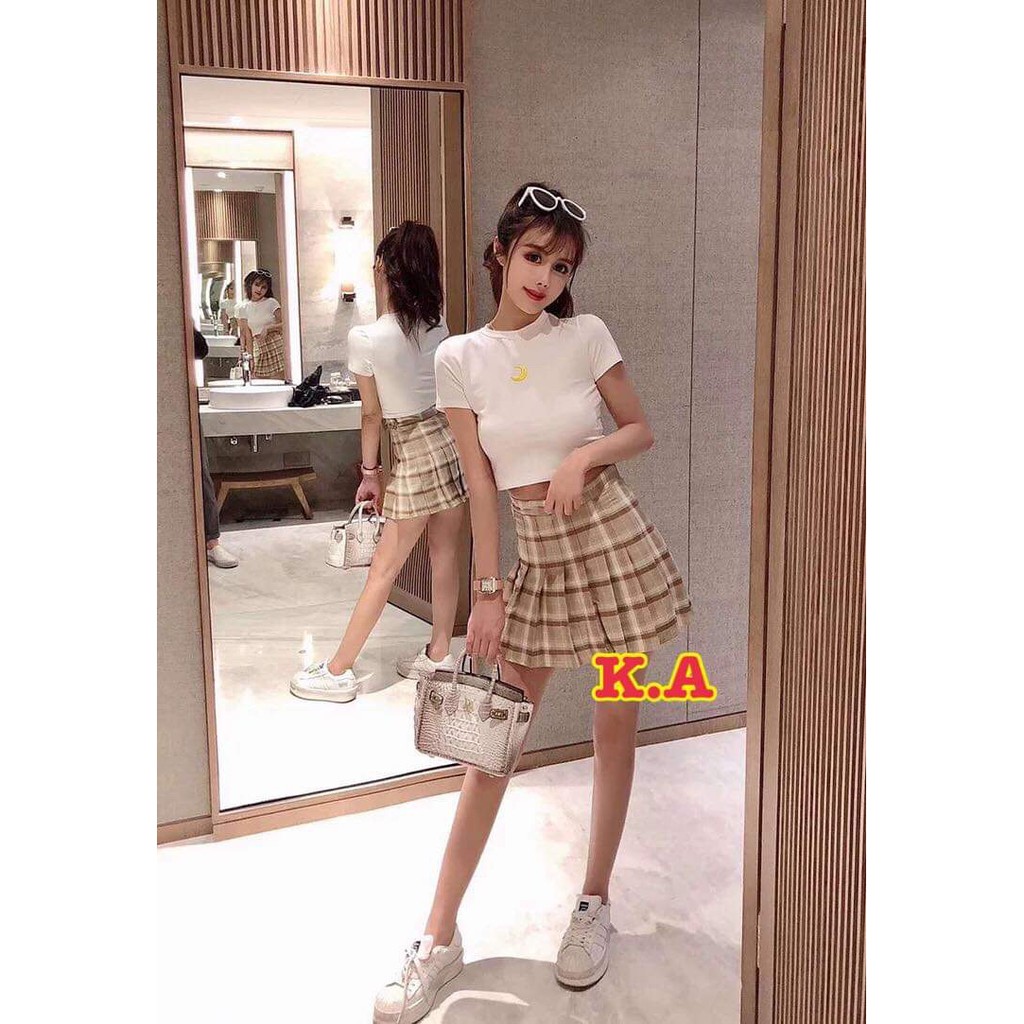 Áo croptop bozip thêu mặt trăng KAN0220