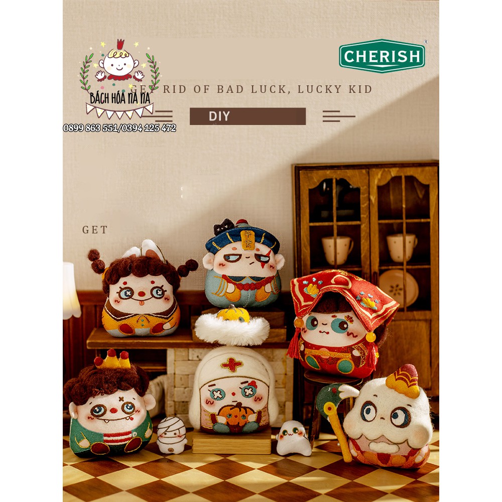 Bộ Kit tự thêu DIY búp bê halloween- thú nhồi bông tự làm, búp bê hộ mệnh - Handmade Nana Shop