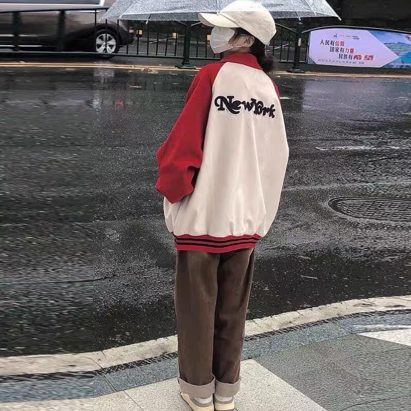 Áo Khoác Bomber Nam Nữ Áo Khoác Nỉ Ngoại Phối Tay Trắng Đỏ Unisex Form Rộng Hàng Hot Trend | BigBuy360 - bigbuy360.vn